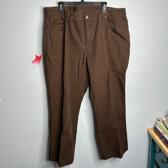Duluth Trading Co Heavyweight Fire Hose Relaxed Fit 5-Pocket Brown Men’s 44 x 30 - Picture 1 of 7